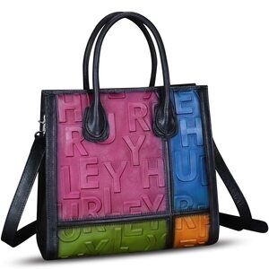6974 Leather Satchel Embossed Leather Handbag Top Handle Handbags Handmade